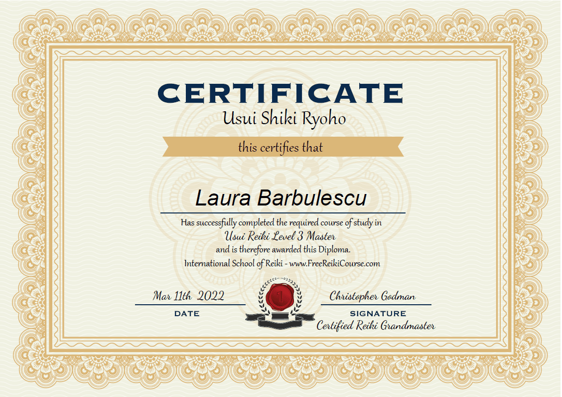 reiki master certification